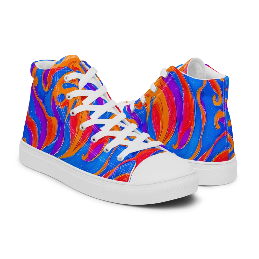 Kinetic Aura on Men's High Top Canvas Shoes — Right