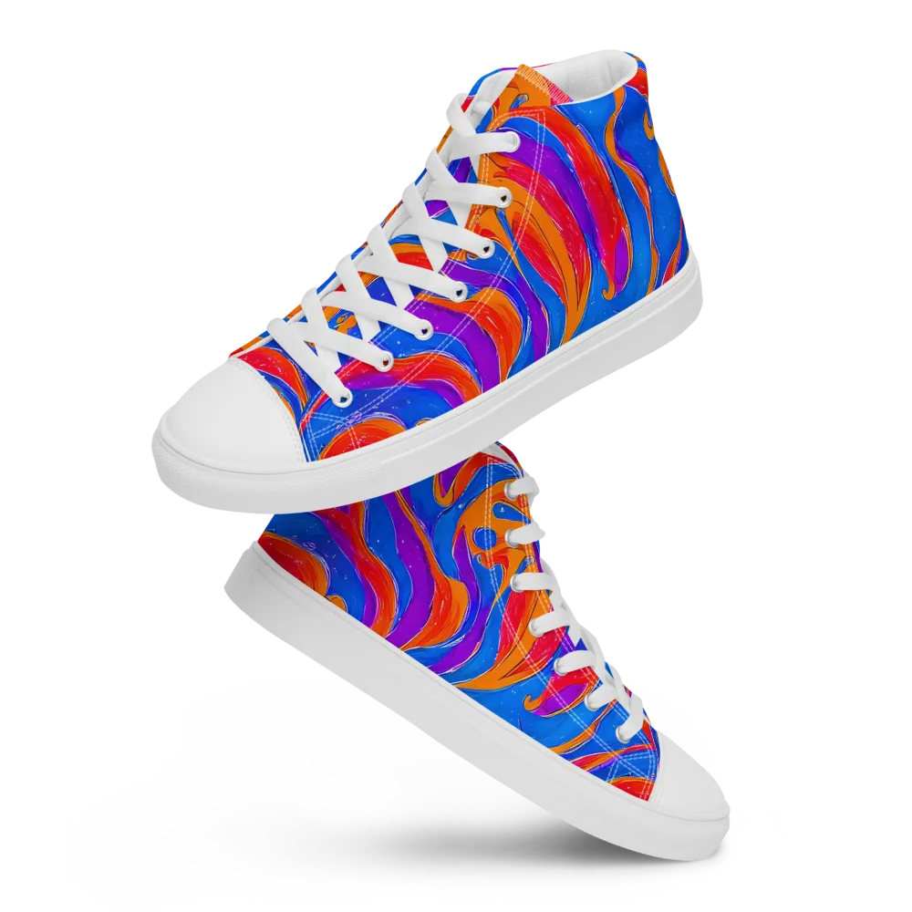 Kinetic Aura on Men's High Top Canvas Shoes — Front