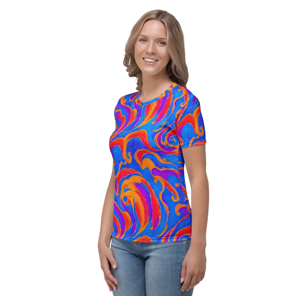 Kinetic Aura on Women's Crew Neck T-Shirt — Left