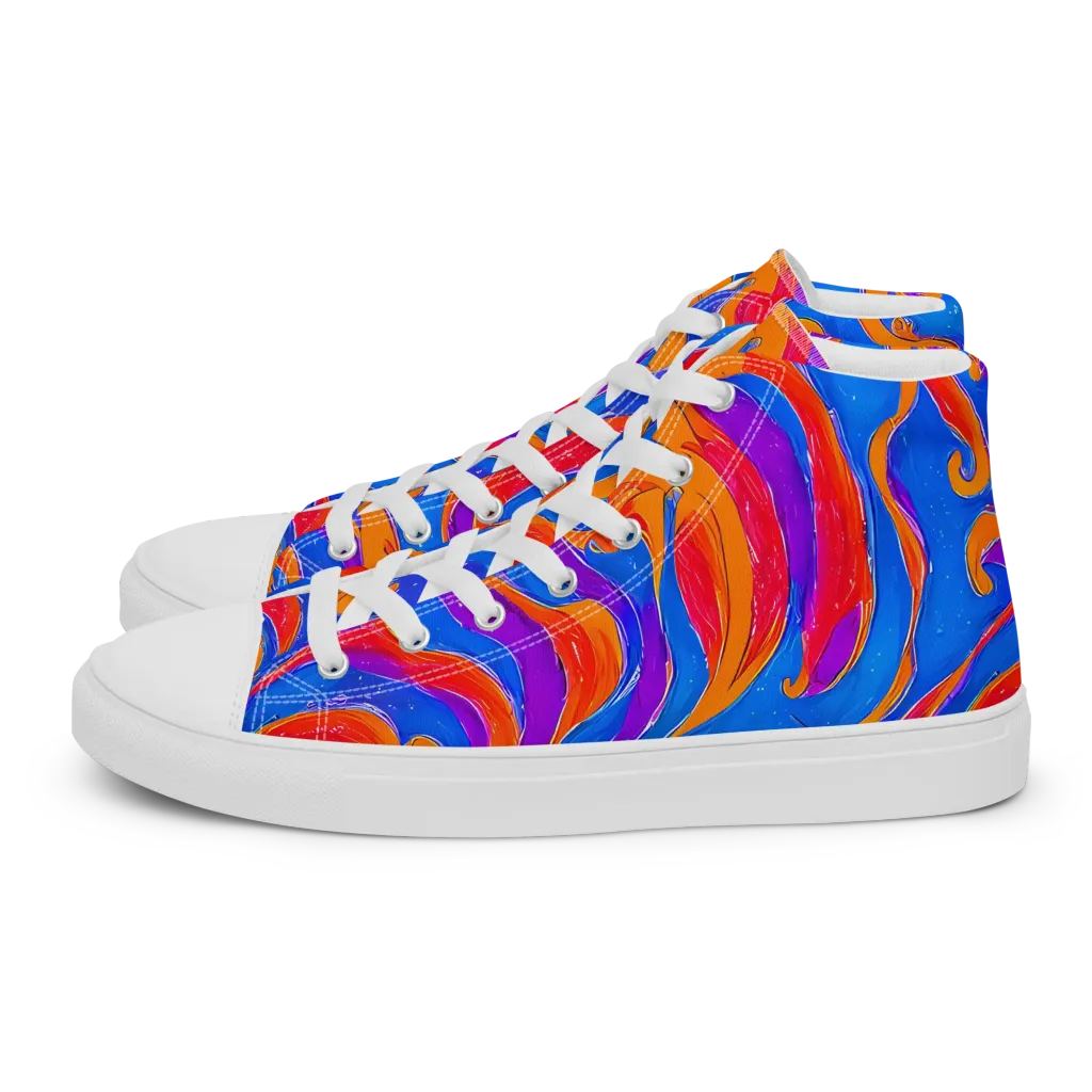 Kinetic Aura on Women's High Top Canvas Shoes — Left
