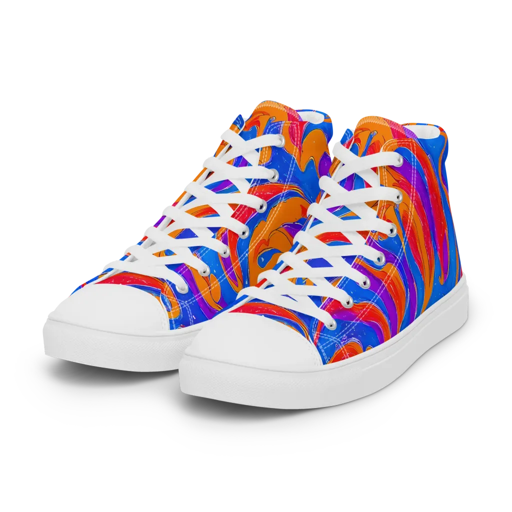 Kinetic Aura on Women's High Top Canvas Shoes — Left Front