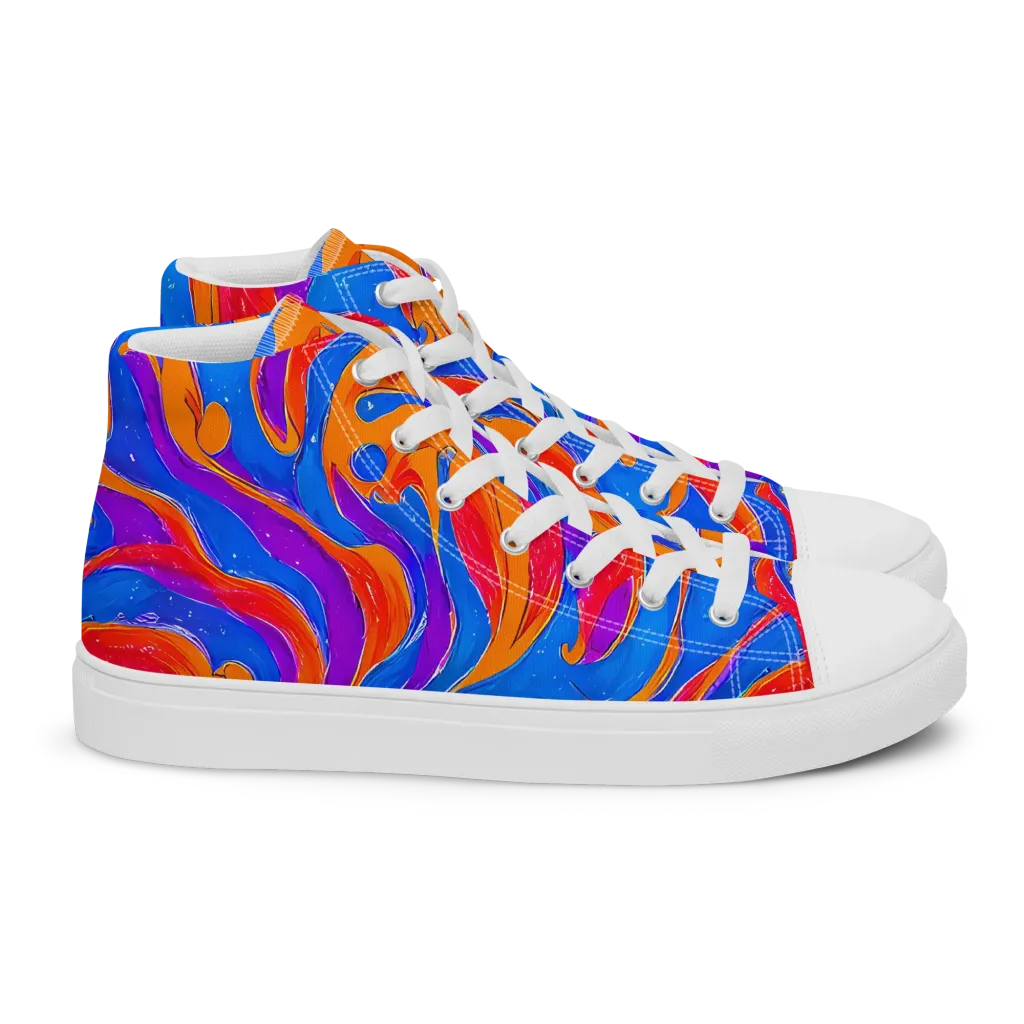 Kinetic Aura on Women's High Top Canvas Shoes — Right