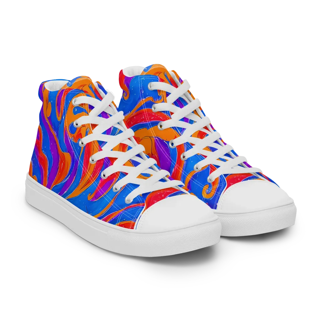 Kinetic Aura on Women's High Top Canvas Shoes — Right Front