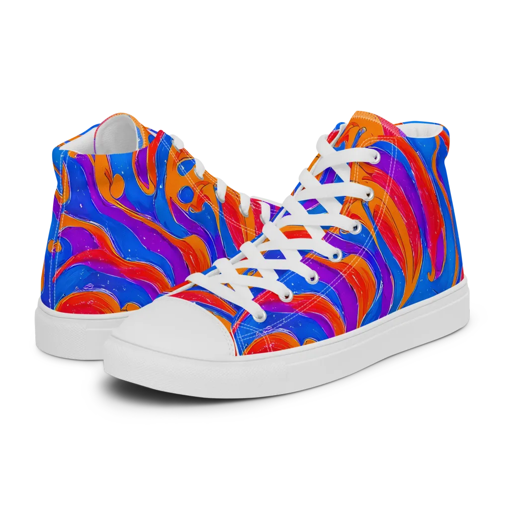 Kinetic Aura on Women's High Top Canvas Shoes — Left