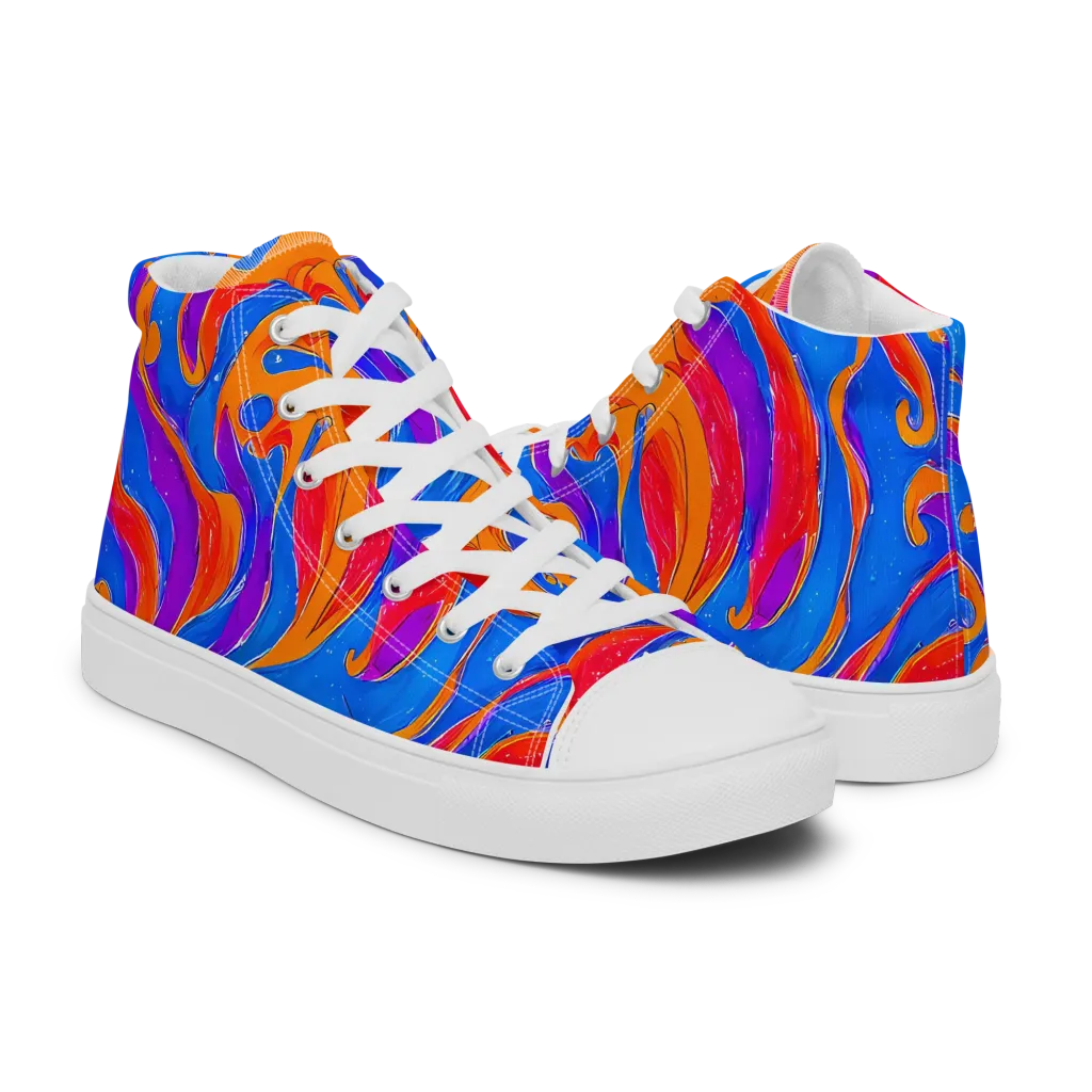 Kinetic Aura on Women's High Top Canvas Shoes — Right
