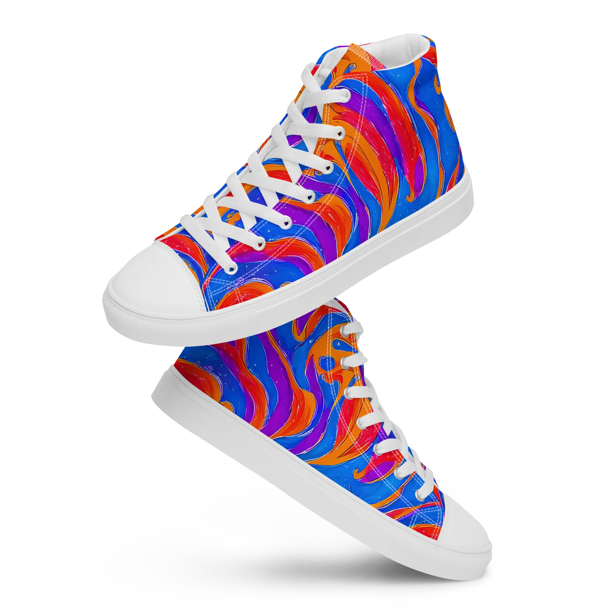 Kinetic Aura on Women's High Top Canvas Shoes — Front