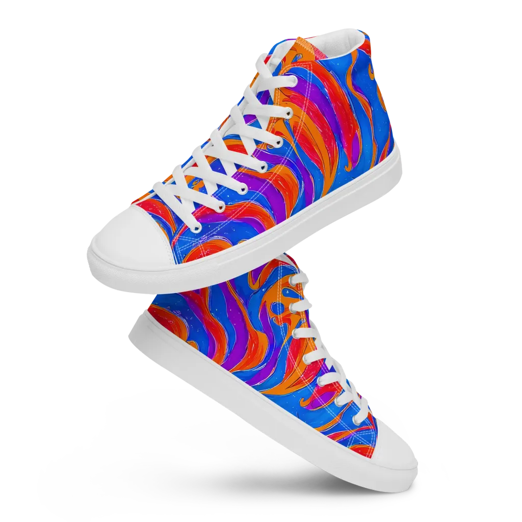 Kinetic Aura on Women's High Top Canvas Shoes — Front