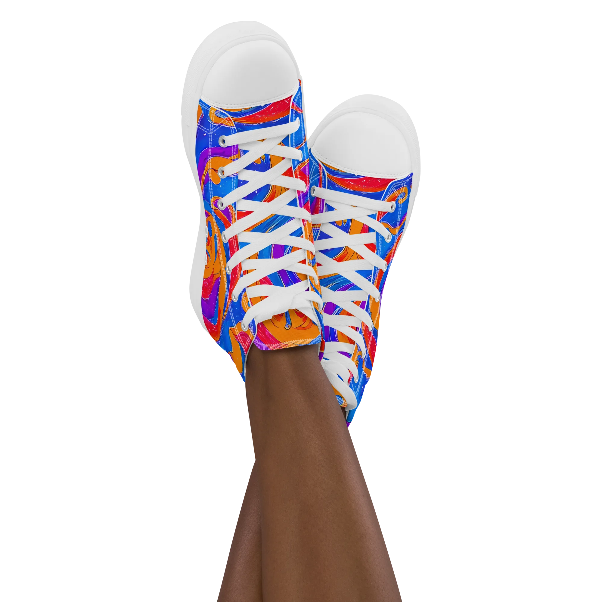 Kinetic Aura on Women's High Top Canvas Shoes — Front
