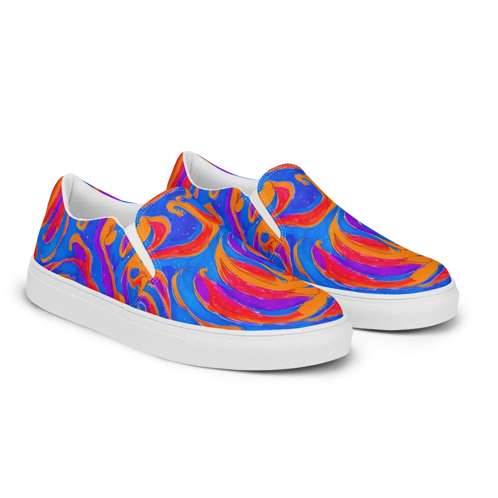 Kinetic Aura on Men's Slip-On Canvas Shoes — Right Front