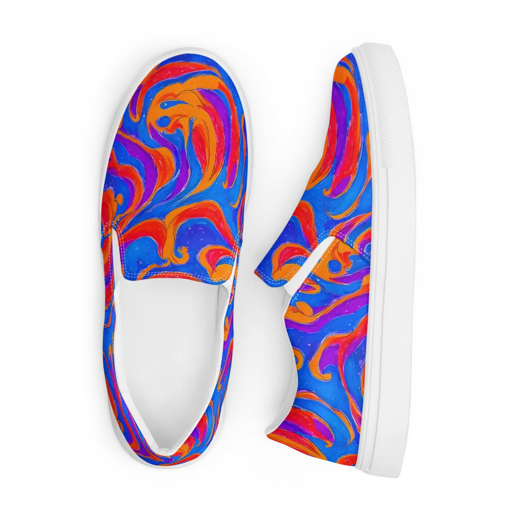 Kinetic Aura on Men's Slip-On Canvas Shoes — Front