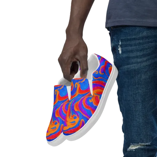 Kinetic Aura on a Men's Slip-On Canvas Shoes