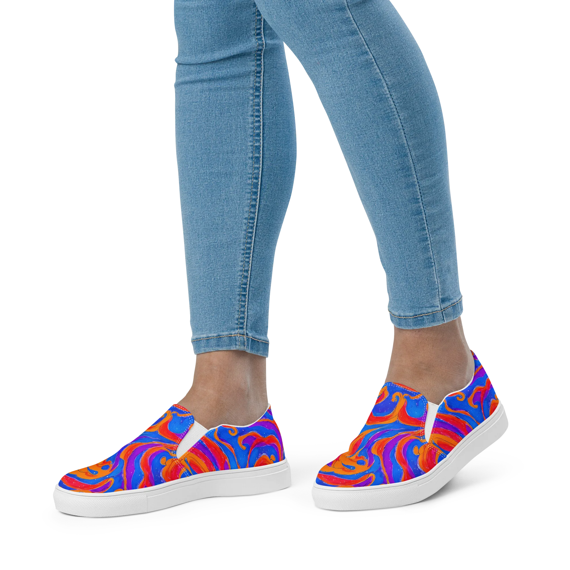 Kinetic Aura on Women's Slip-On Canvas Shoes — Front