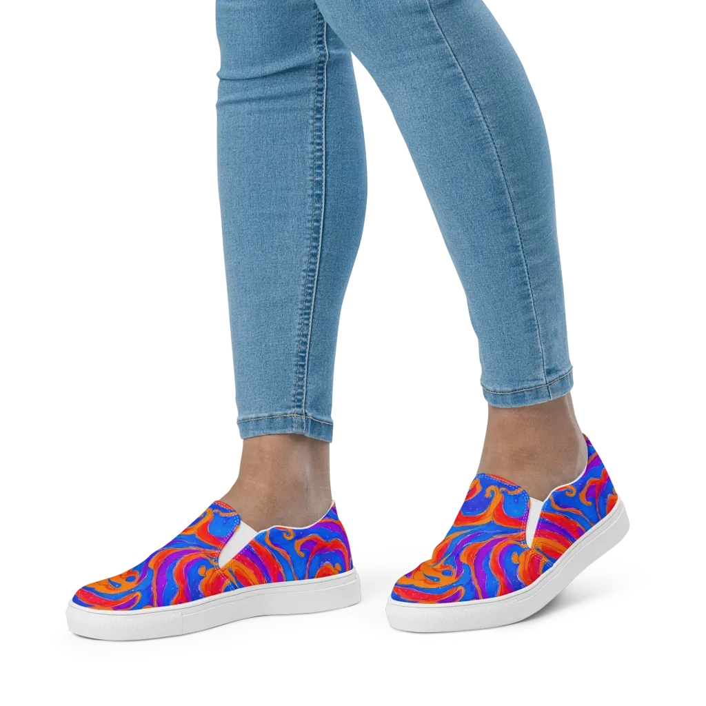 Kinetic Aura on Women's Slip-On Canvas Shoes — Front