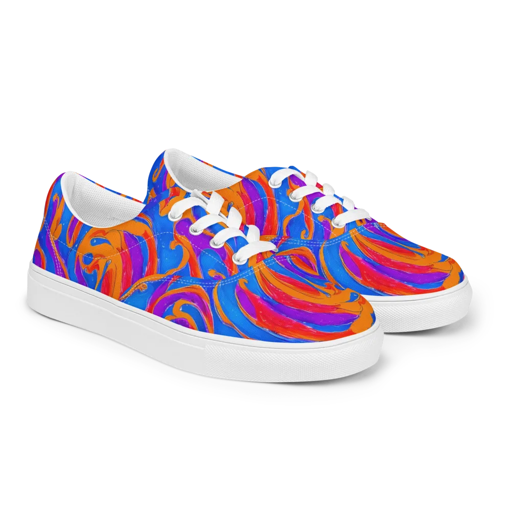 Kinetic Aura on Men's Lace-Up Canvas Shoes — Right Front