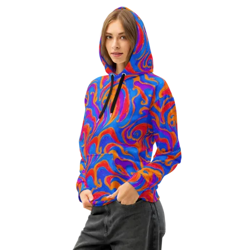 Kinetic Aura on a Cotton Hoodie