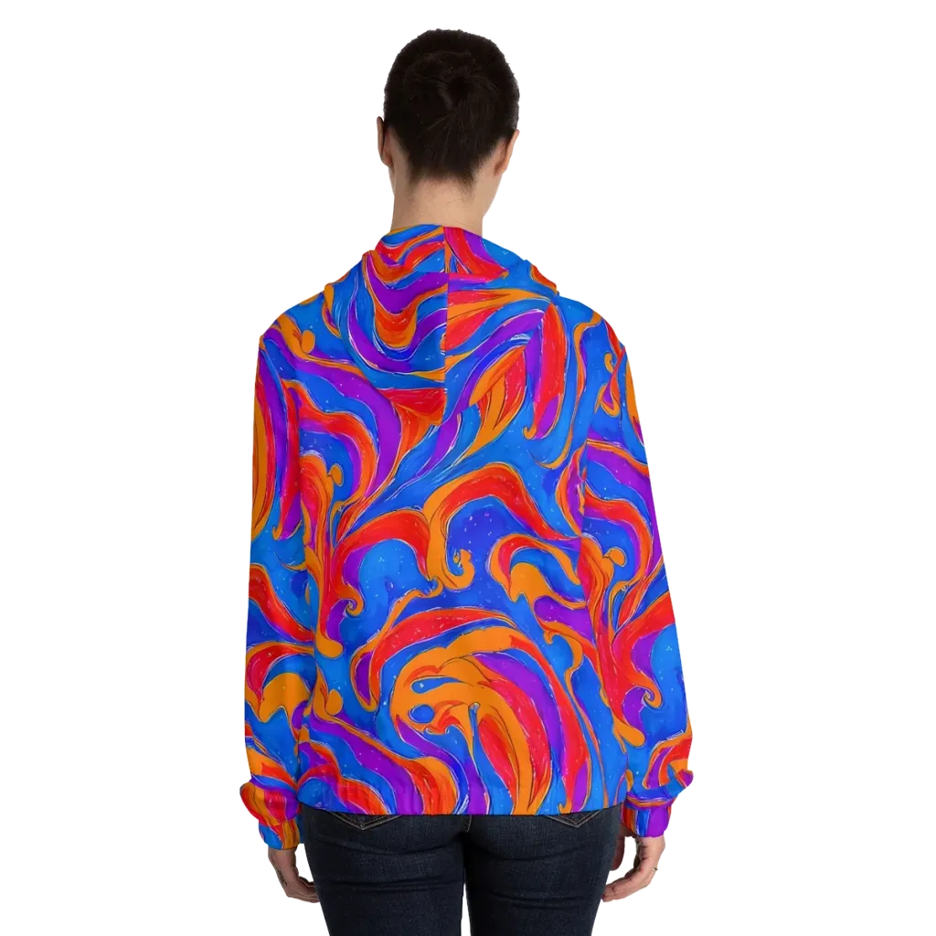 Kinetic Aura on Women's Full-Zip Hoodie — Back On Person