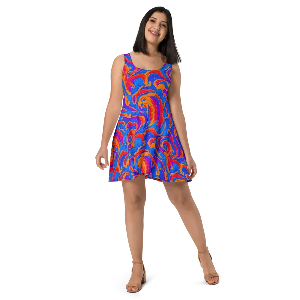 Kinetic Aura on Skater Dress — Front
