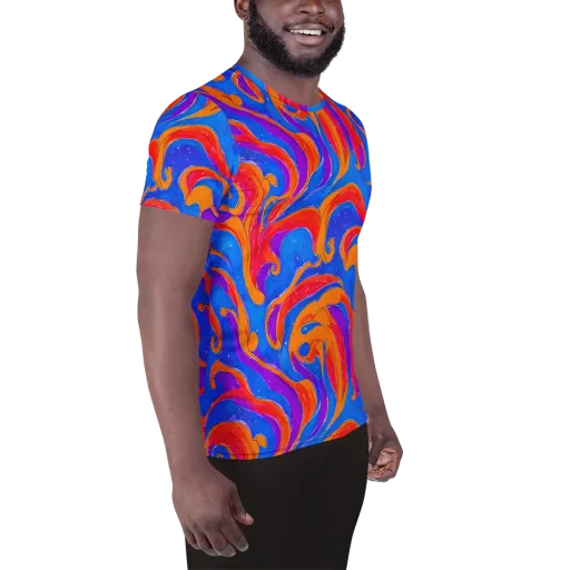Kinetic Aura on a Men's Athletic T-Shirt
