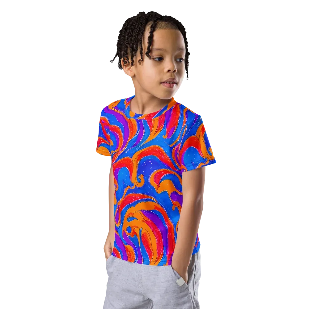 Kinetic Aura on Kids Crew Neck T-Shirt — Left Front