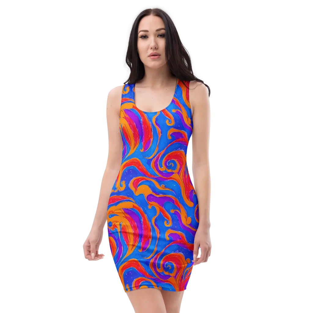 Kinetic Aura on Bodycon Dress — Front