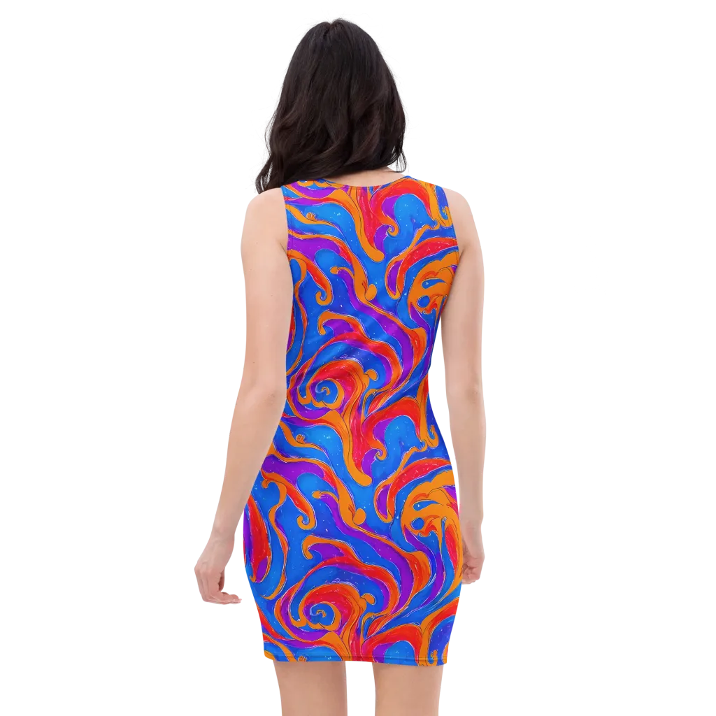 Kinetic Aura on Bodycon Dress — Back