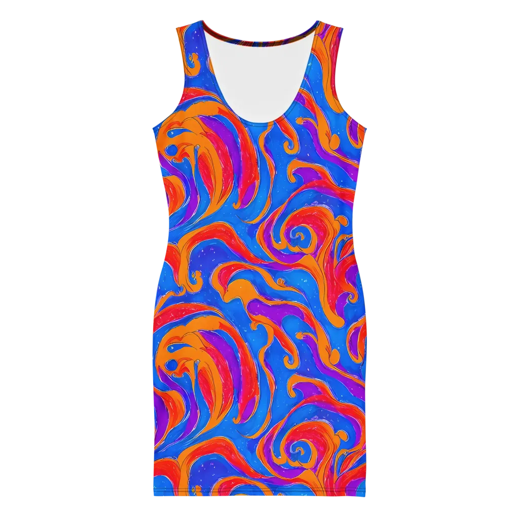 Kinetic Aura on Bodycon Dress — Front