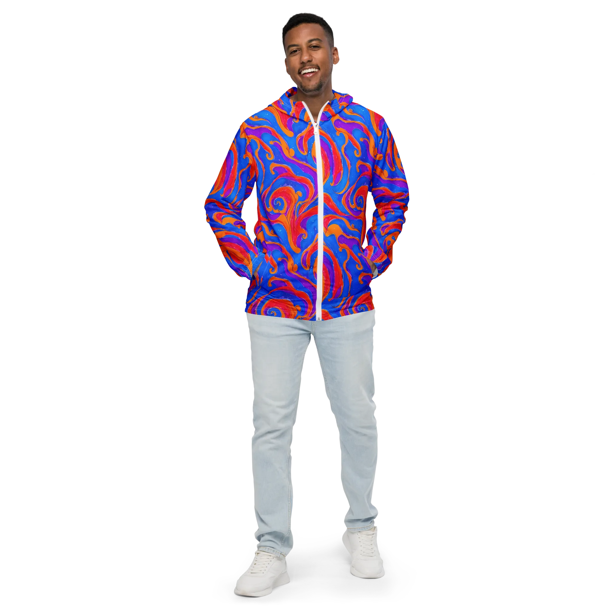 Kinetic Aura on Men's Windbreaker — Front