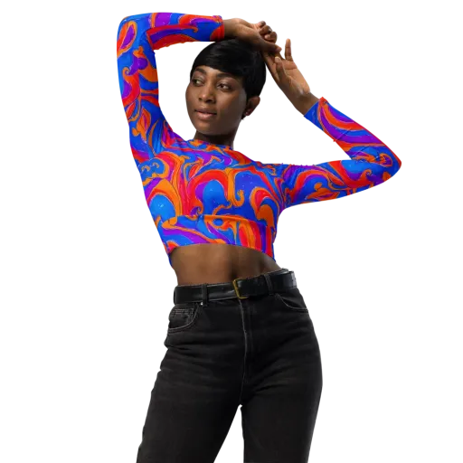 Kinetic Aura on a Long Sleeve Crop Top
