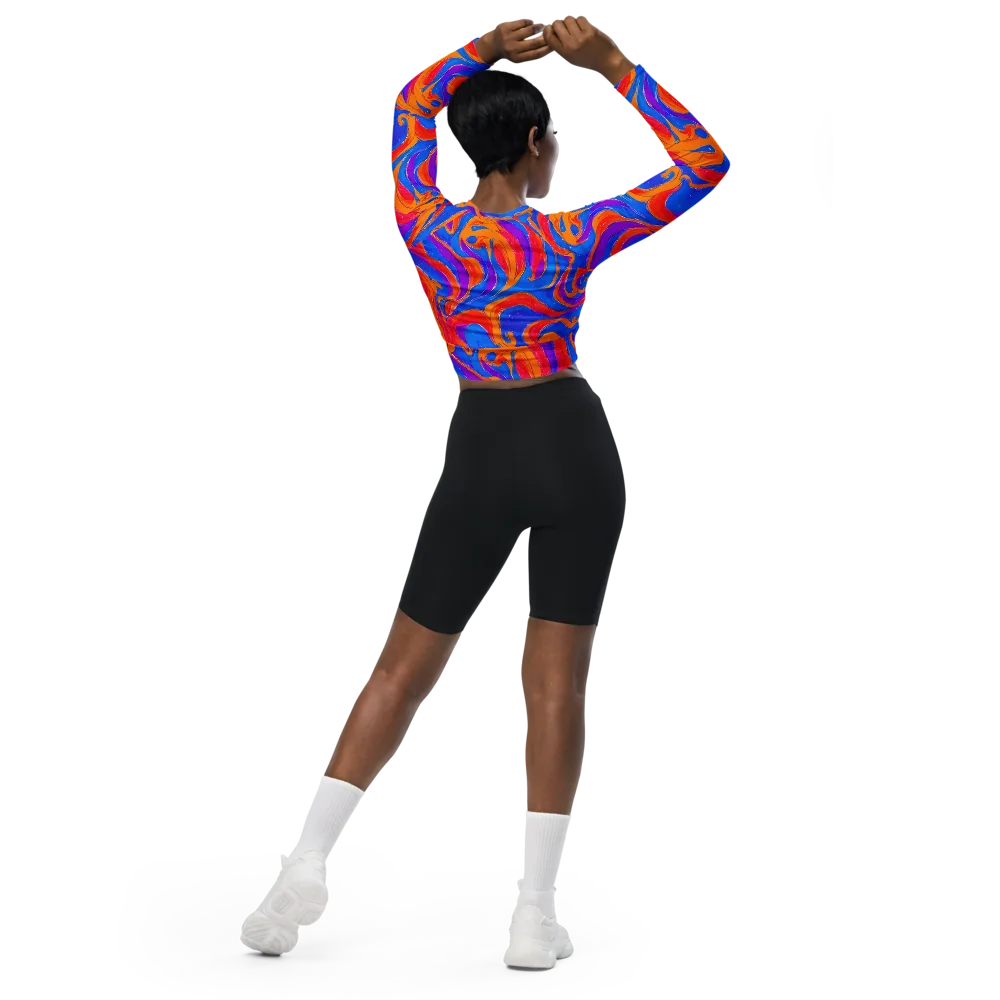 Kinetic Aura on Long Sleeve Crop Top — Back