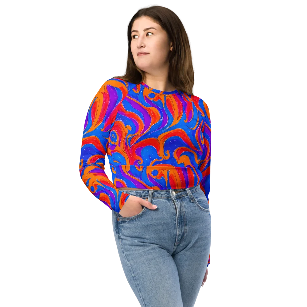 Kinetic Aura on Long Sleeve Crop Top — Front