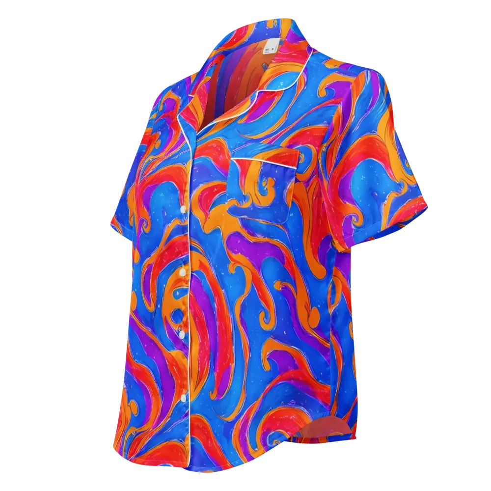 Kinetic Aura on Women's Short Sleeve Pajama Top — Left Front