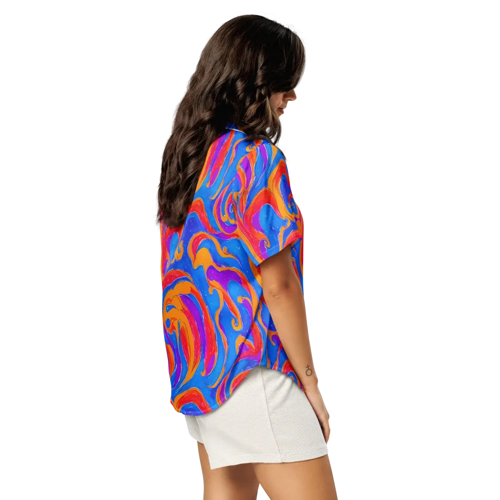 Kinetic Aura on Women's Short Sleeve Pajama Top — Right Back