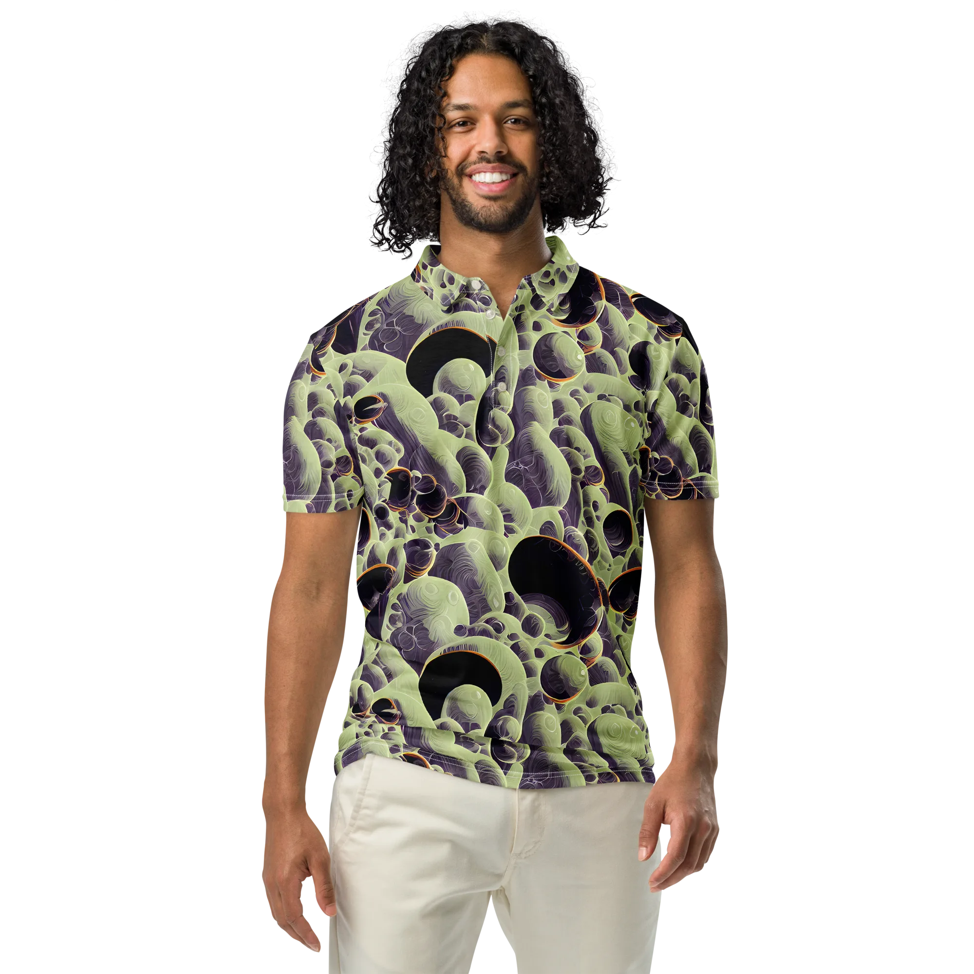 Acid Organica on Men's Slim Fit Polo Shirt — Front