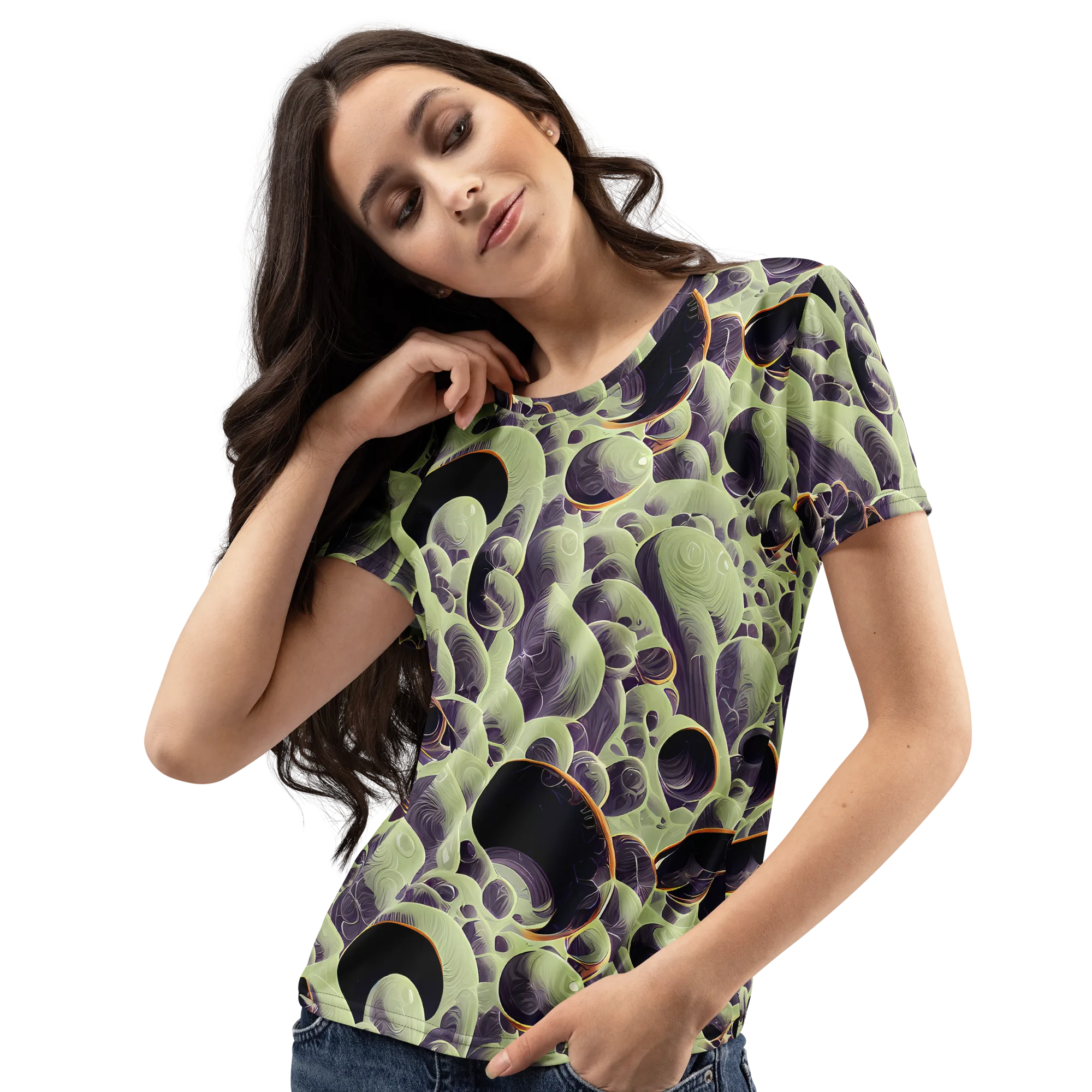 Acid Organica on Women's Crew Neck T-Shirt — Left Front