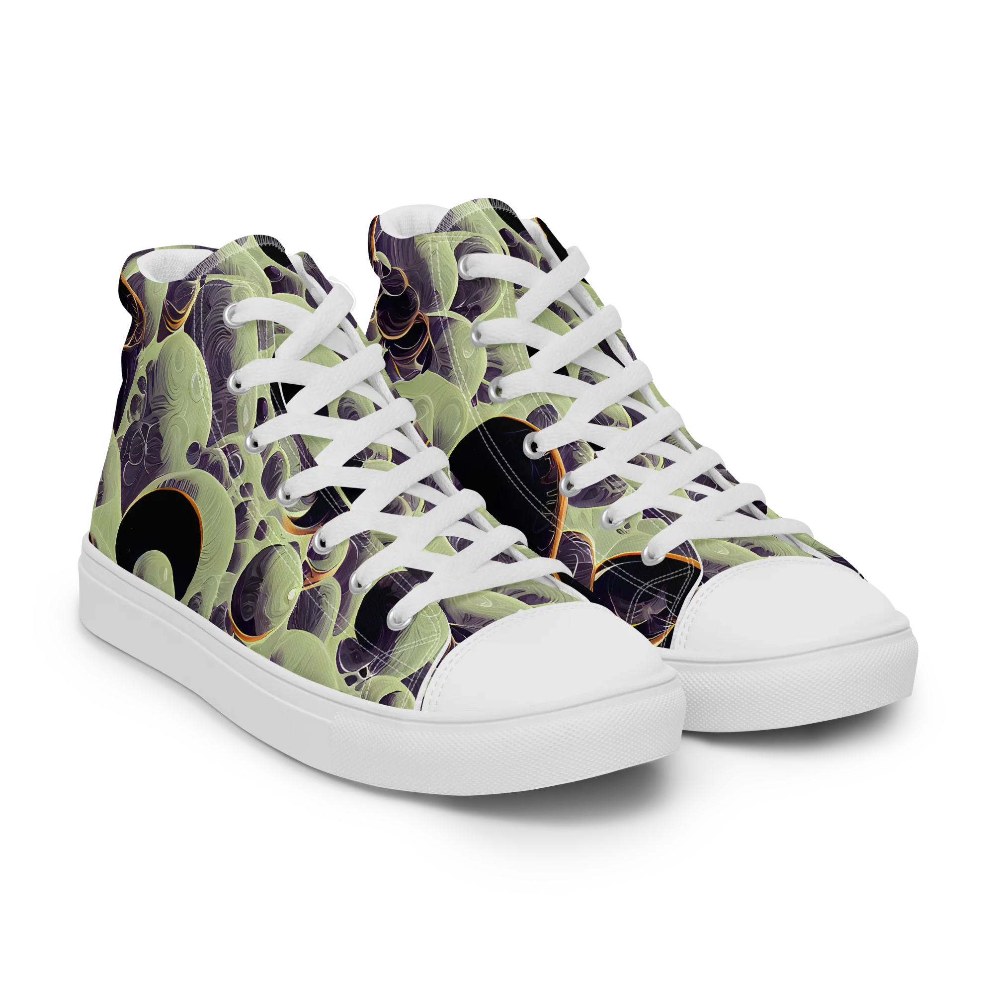 Acid Organica on Women's High Top Canvas Shoes — Right Front
