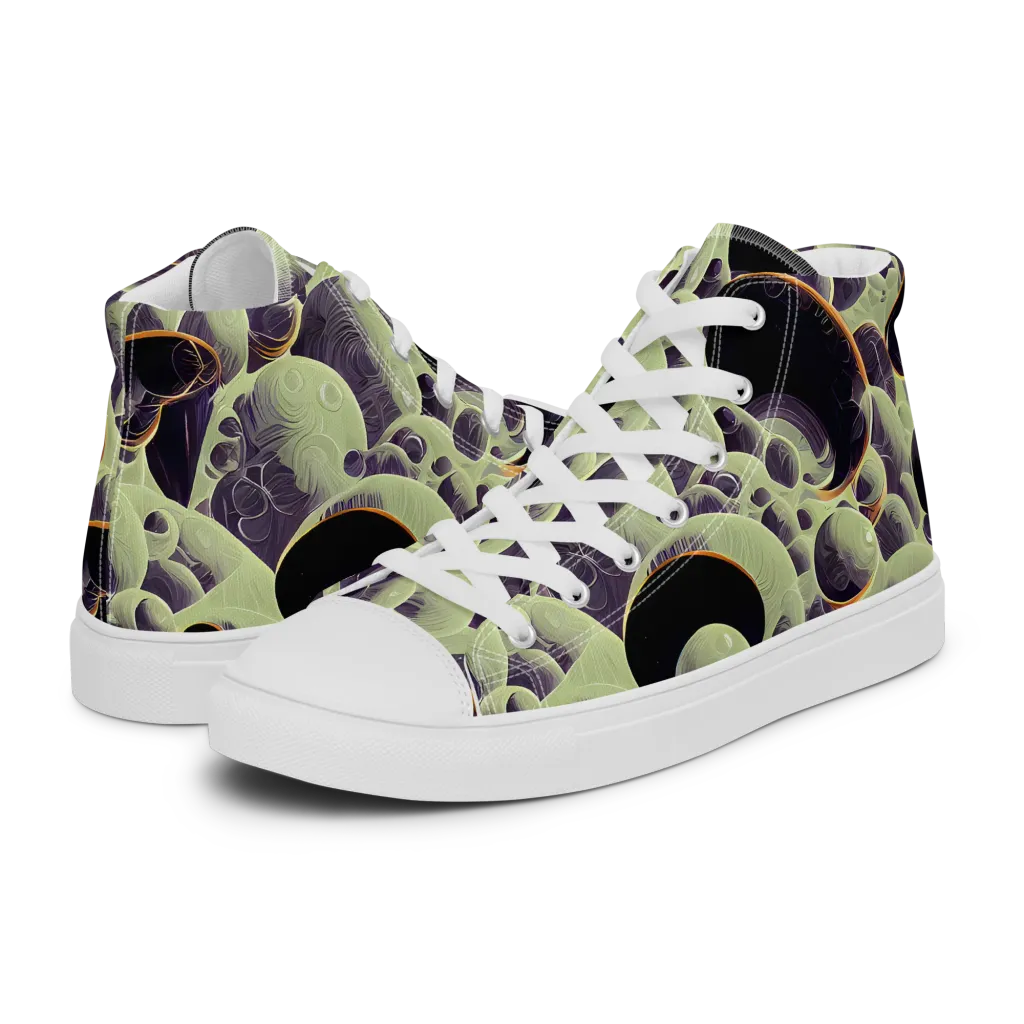 Acid Organica on Women's High Top Canvas Shoes — Left