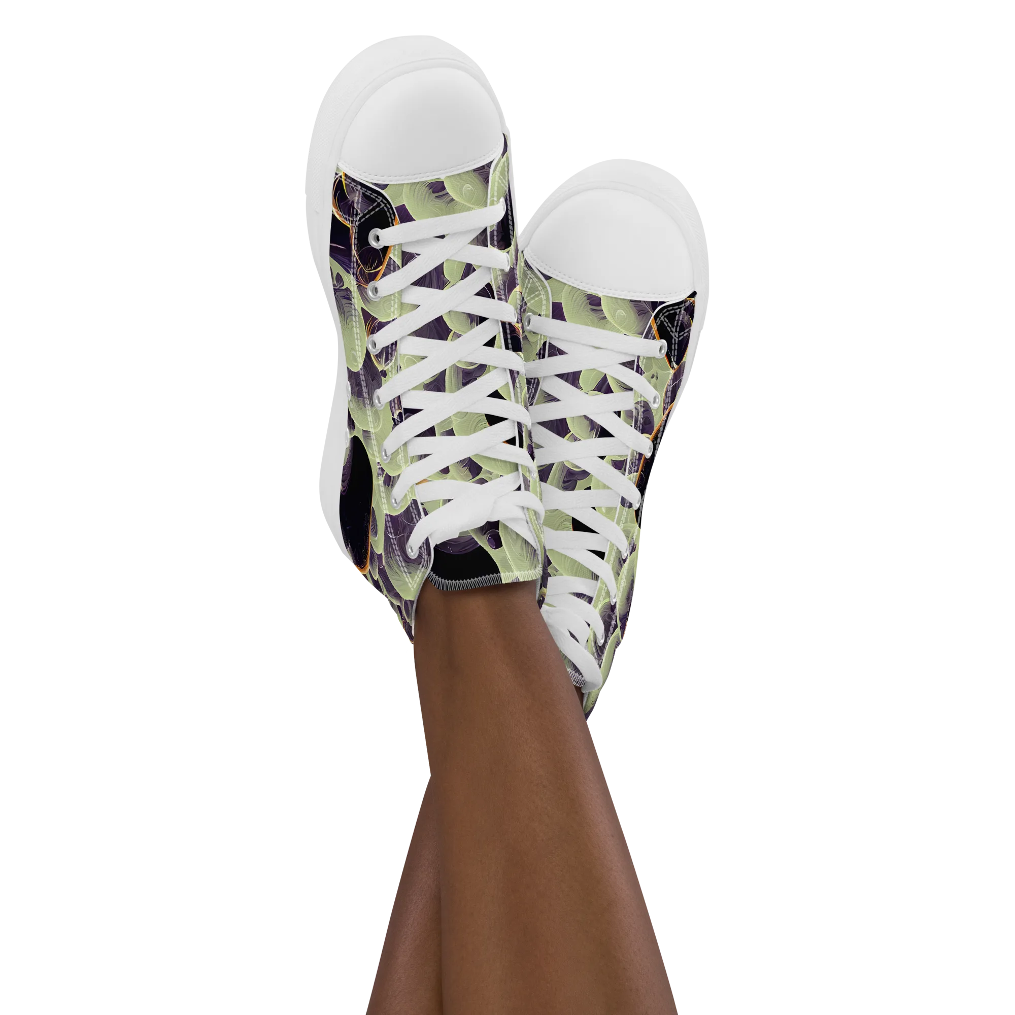 Acid Organica on Women's High Top Canvas Shoes — Front