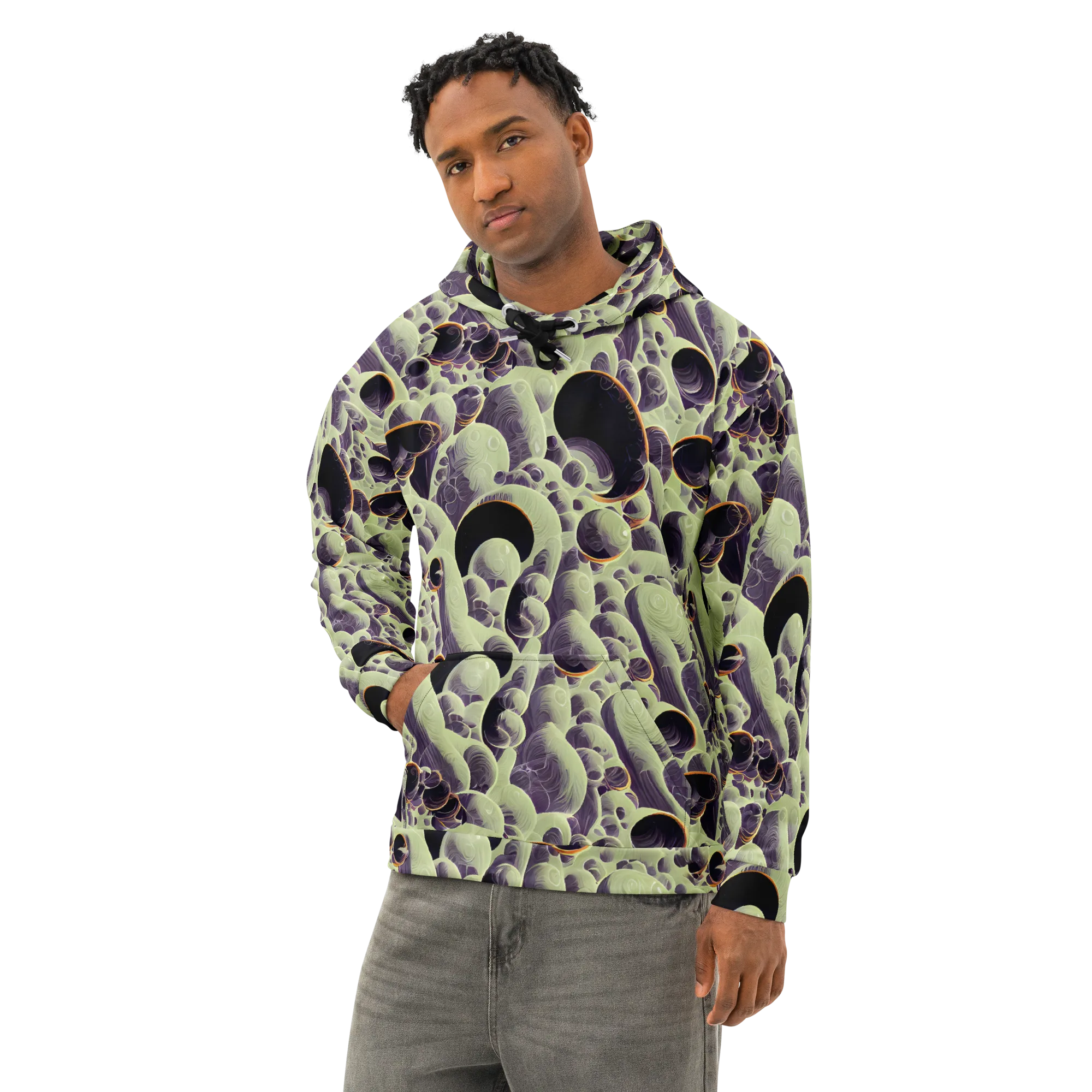 Acid Organica on Cotton Hoodie — Left Front