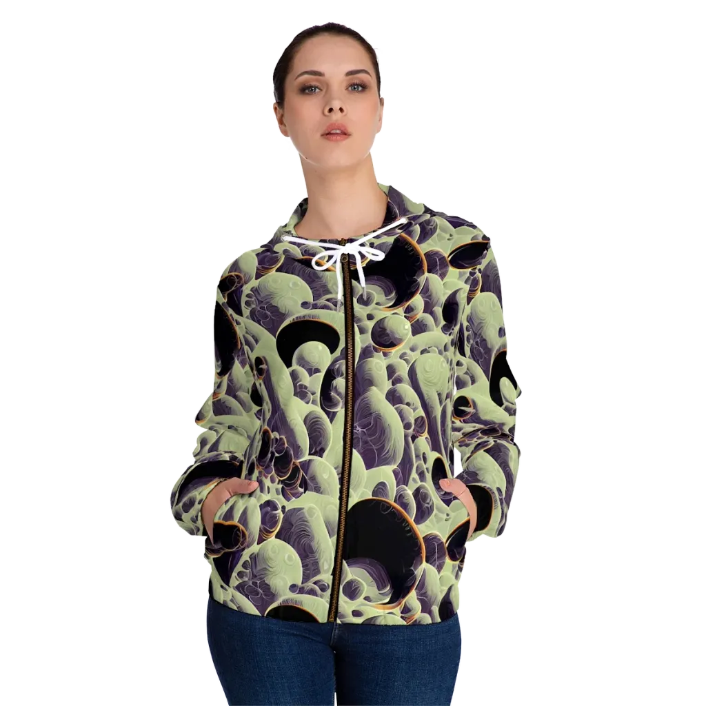 Acid Organica on Women's Full-Zip Hoodie — Front On Person