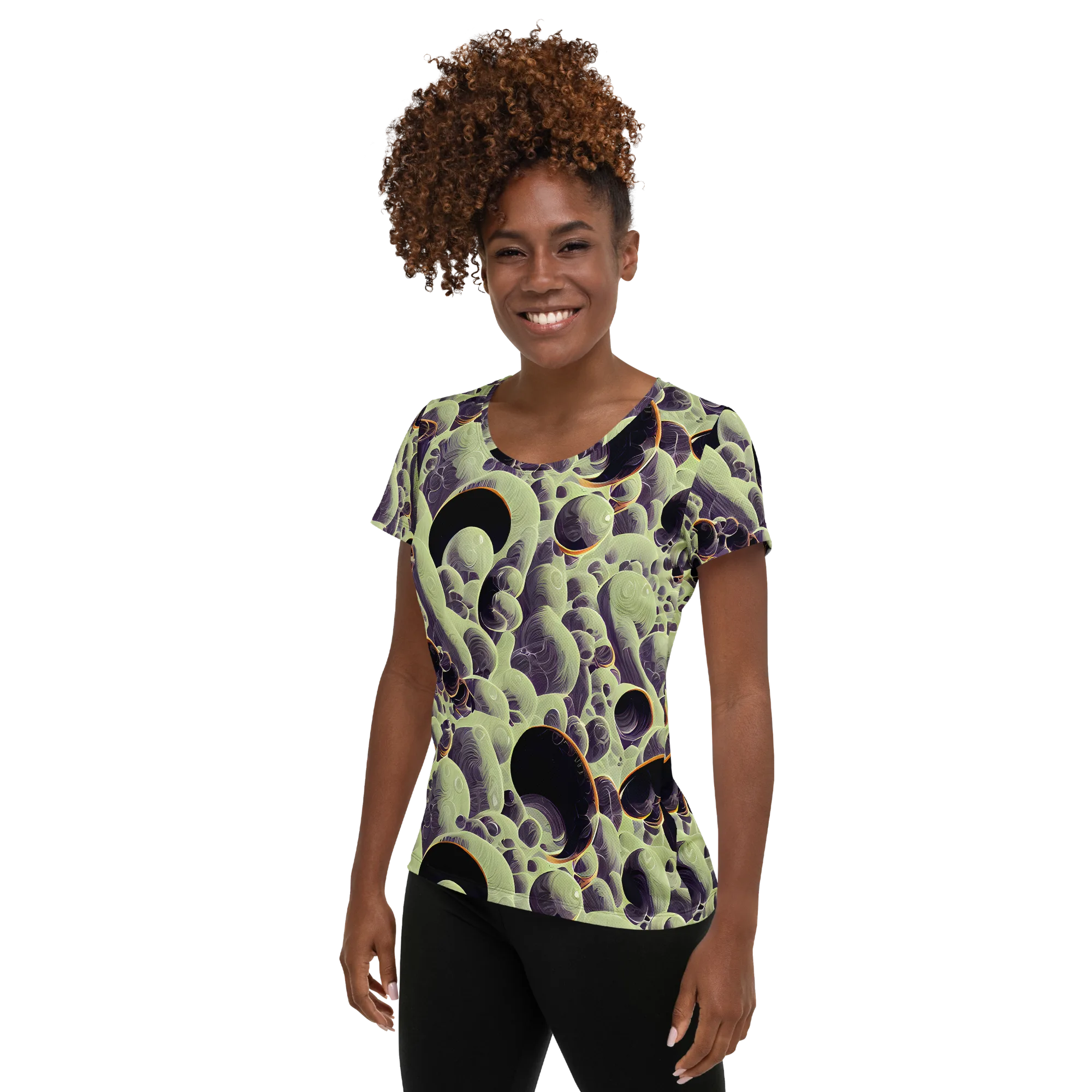 Acid Organica on Women's Athletic T-Shirt — Left