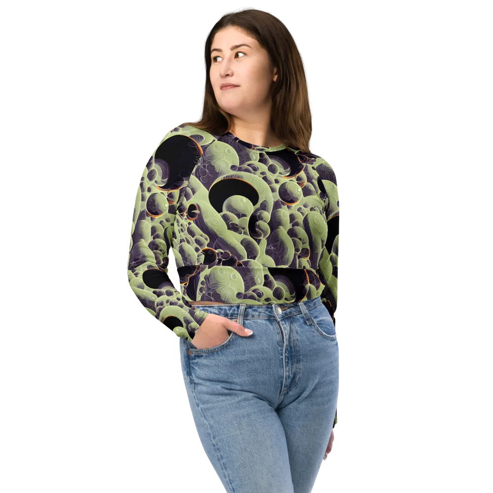 Acid Organica on Long Sleeve Crop Top — Front