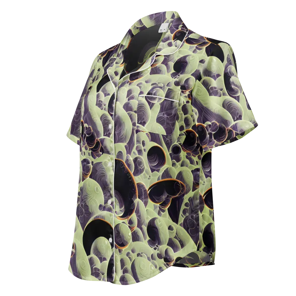 Acid Organica on Women's Short Sleeve Pajama Top — Left Front