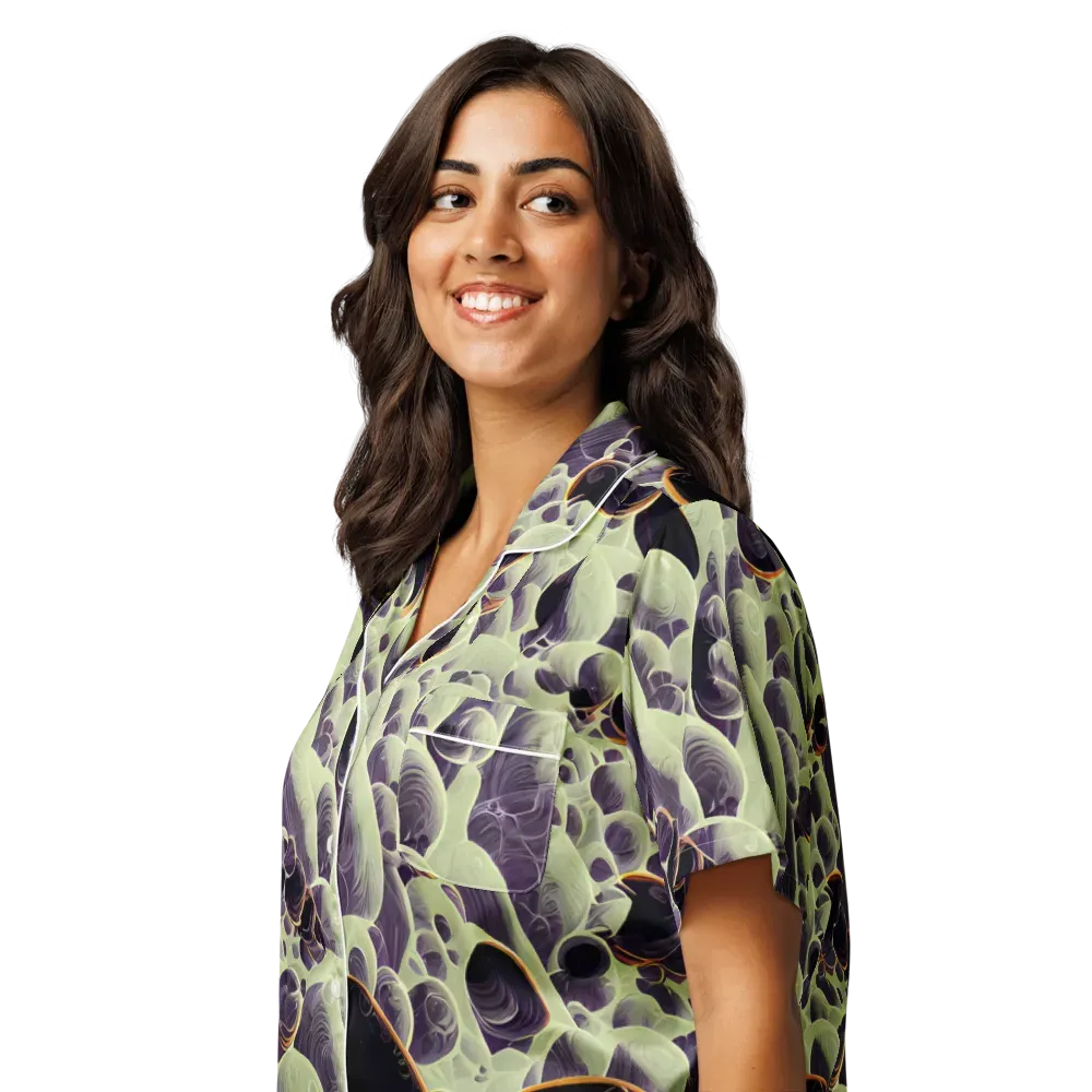 Acid Organica on Women's Short Sleeve Pajama Top — Left Front