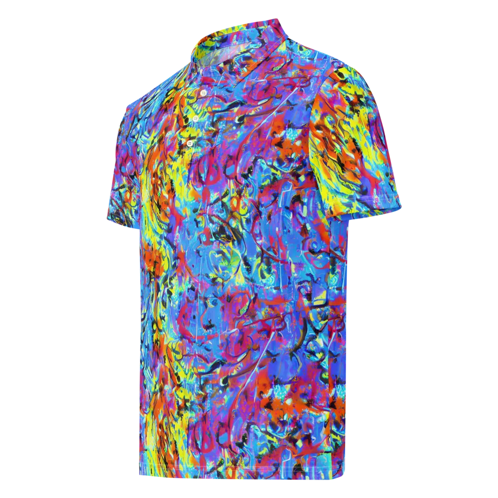 Electric Fervor on Men's Slim Fit Polo Shirt — Left Front