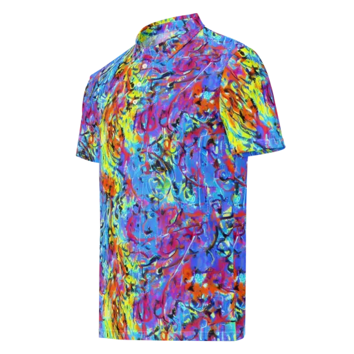 Electric Fervor on a Men's Slim Fit Polo Shirt