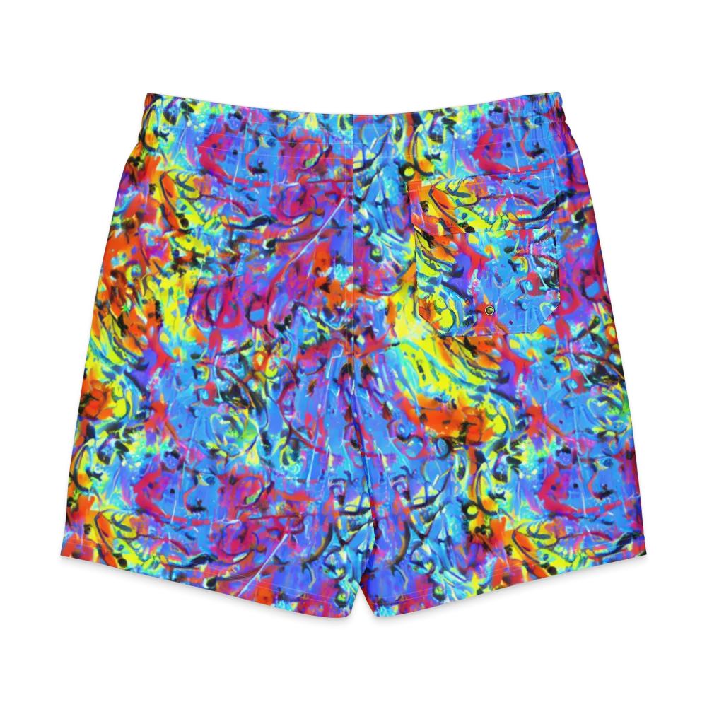 Electric Fervor on Men's Board Shorts — Back