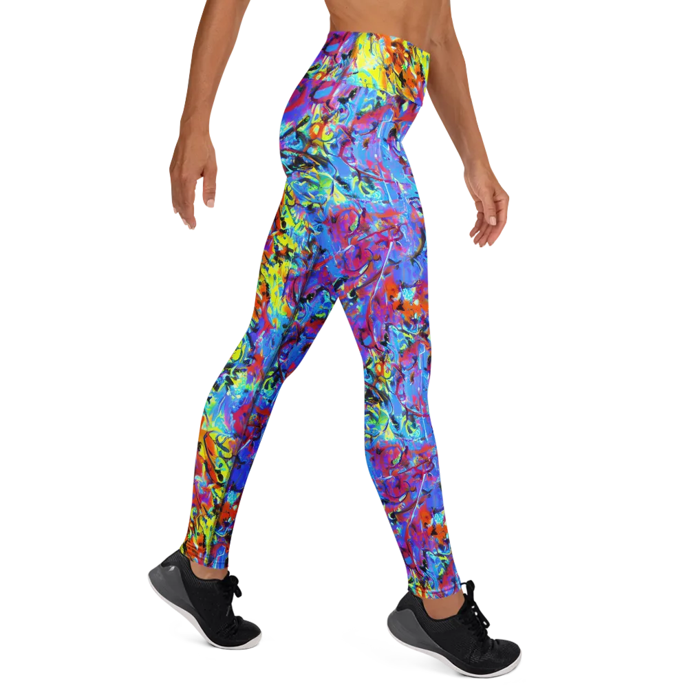 Electric Fervor on Yoga Leggings — Right