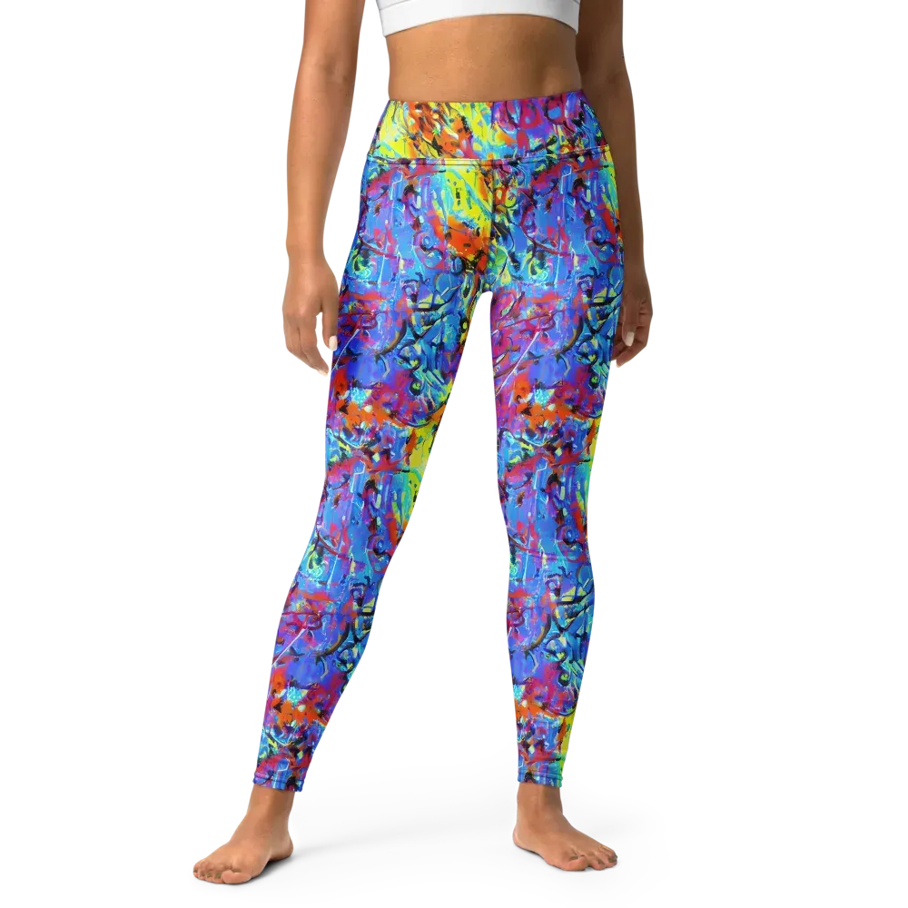 Electric Fervor on Yoga Leggings — Front