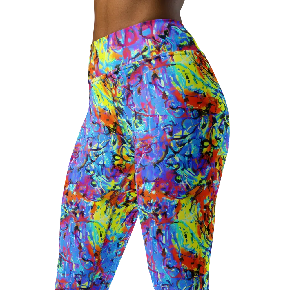 Electric Fervor on Yoga Leggings — Left Front