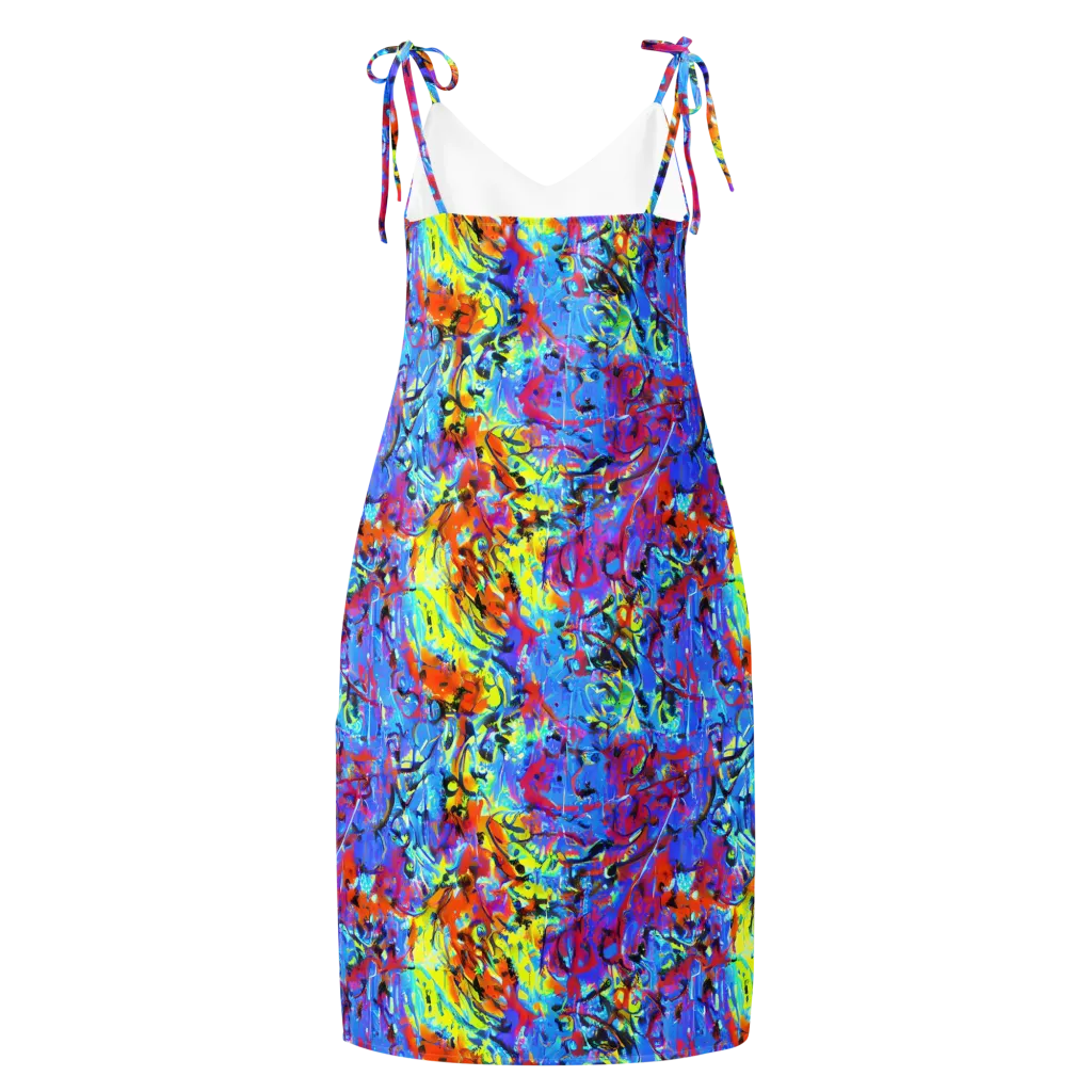 Electric Fervor on Slip Dress — Back